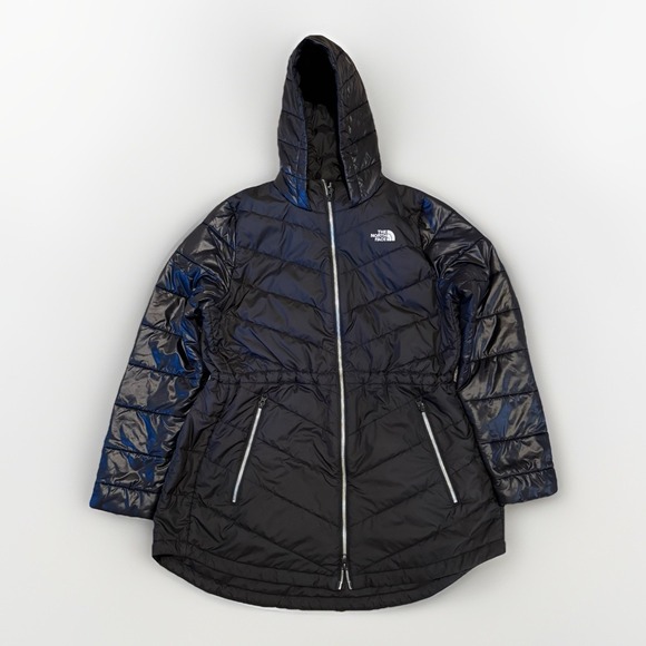 THE NORTH FACE ―Size XL ― TAMBURELLO PARKA Black Hooded Jacket Coat Sparkle Logo